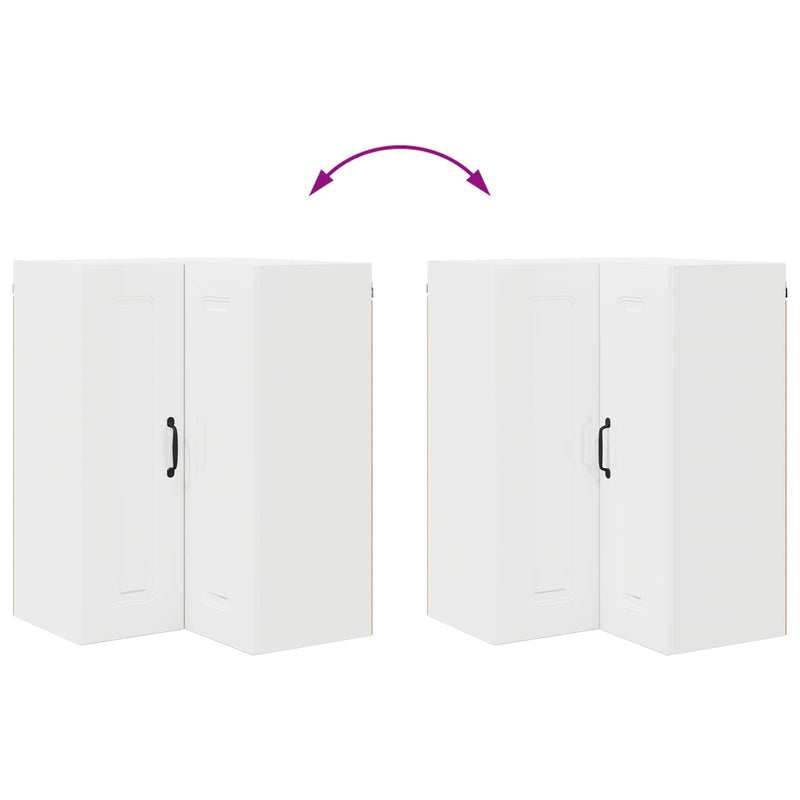 vidaXL Kitchen Cabinet Kalmar High Gloss White 57 x 57 x 80 cm