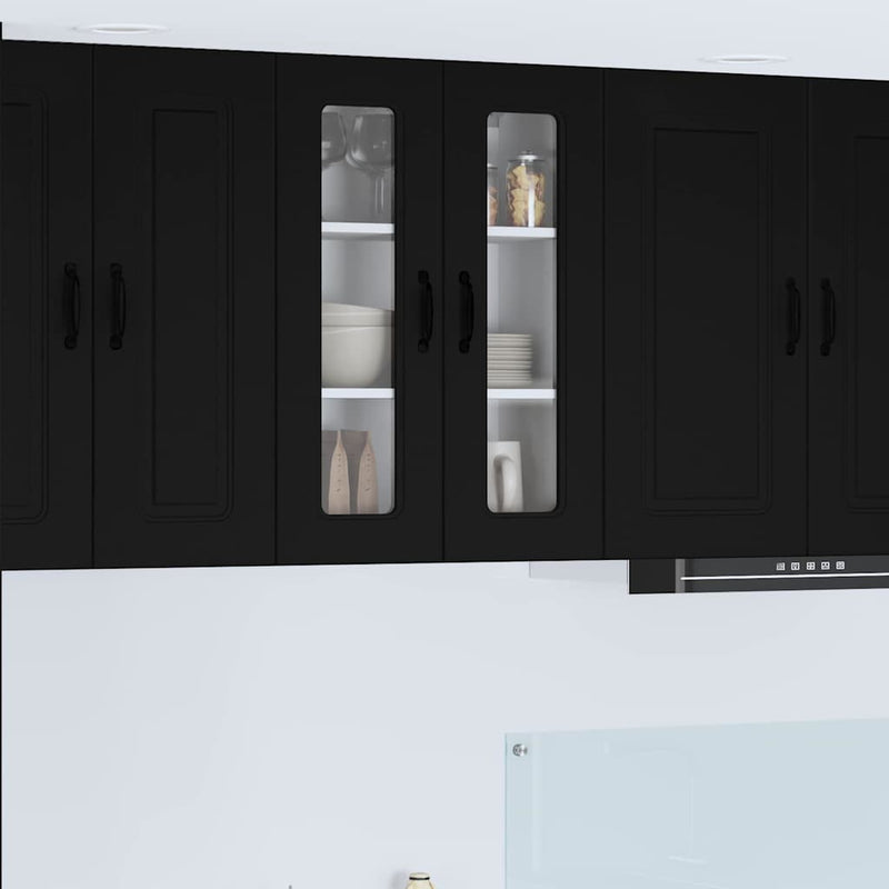 vidaXL Kitchen Cabinet Kalmar Black 60 x 31 x 80 cm Engineered Wood