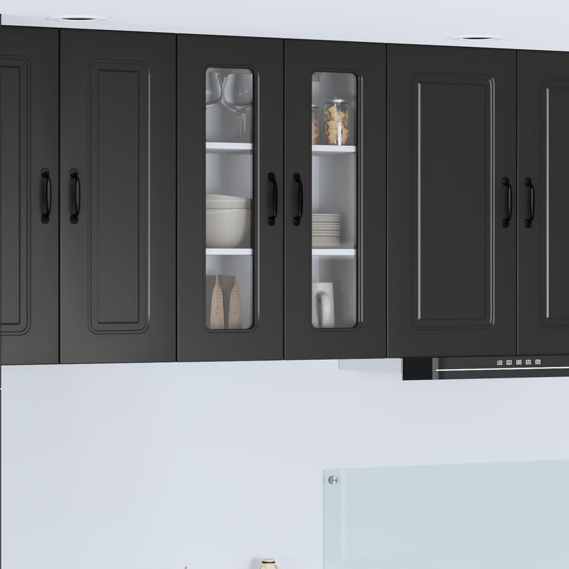 vidaXL Kitchen Cabinet Kalmar Black 60 x 31 x 80 cm Engineered Wood