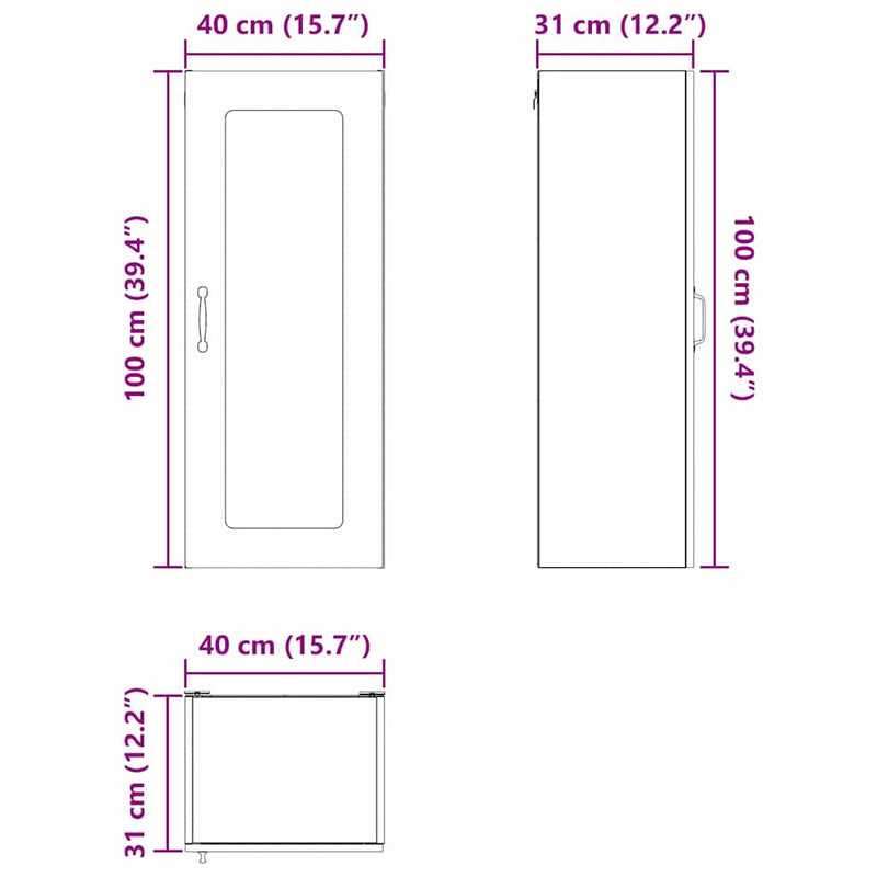 vidaXL Kitchen Cabinet Kalmar Black 40 x 31 x 100 cm Engineered Wood