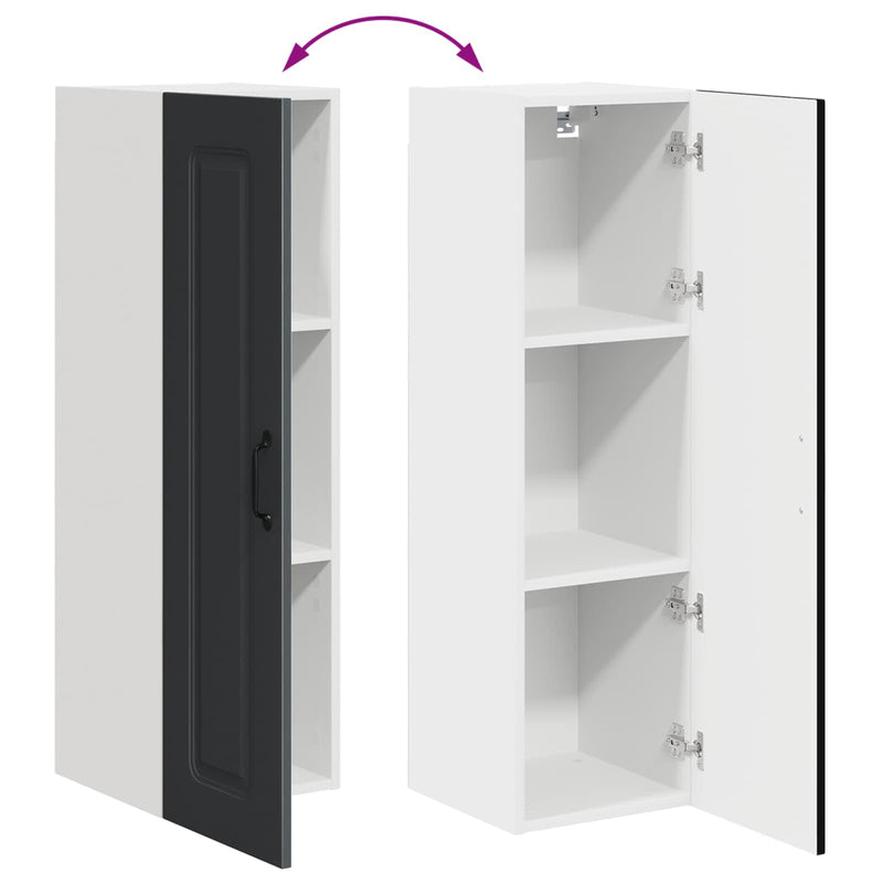 vidaXL Kitchen Cabinet Kalmar Black 30 x 31 x 100 cm Engineered Wood