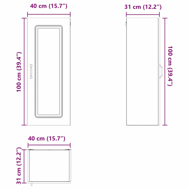 vidaXL Kitchen Cabinet Kalmar White 40 x 31 x 100 cm Engineered Wood