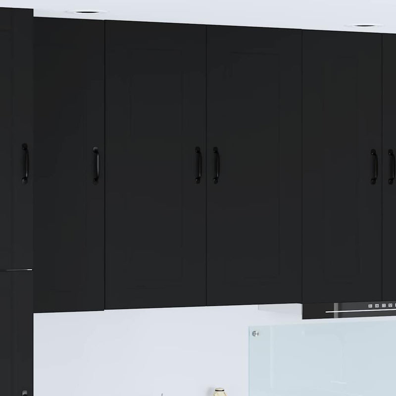 vidaXL Kitchen Cabinet Kalmar Black 80 x 31 x 100 cm Engineered Wood