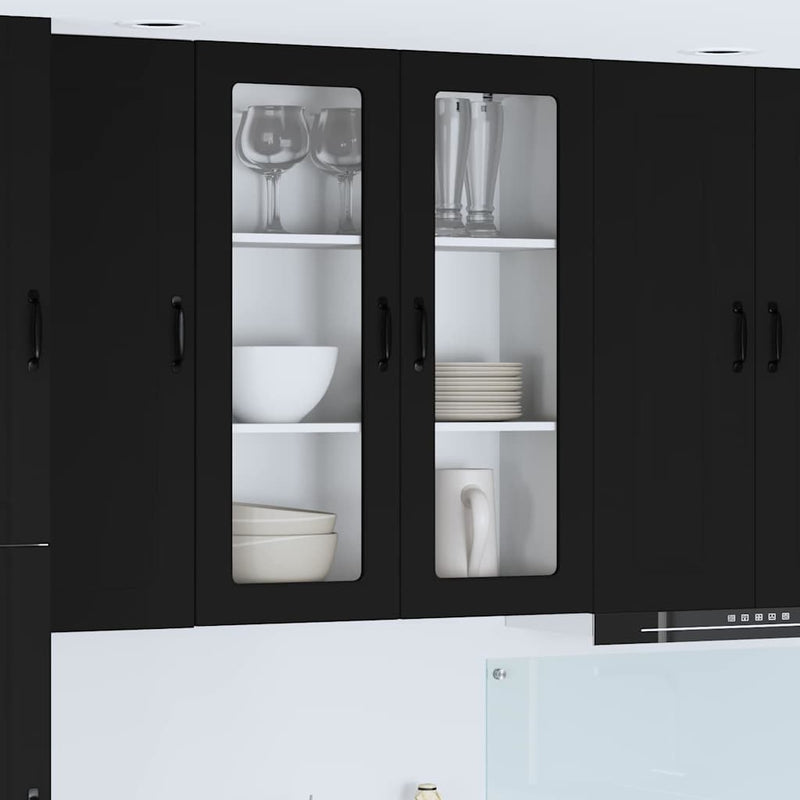 vidaXL Kitchen Cabinet Kalmar Black 80 x 31 x 100 cm Engineered Wood