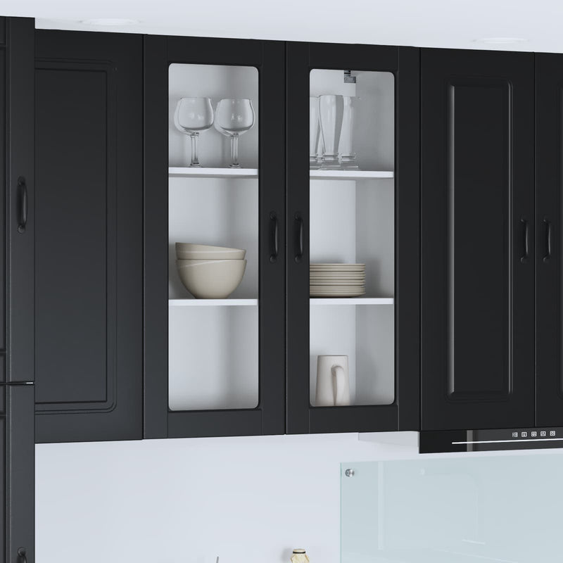 vidaXL Kitchen Cabinet Kalmar Black 80 x 31 x 100 cm Engineered Wood