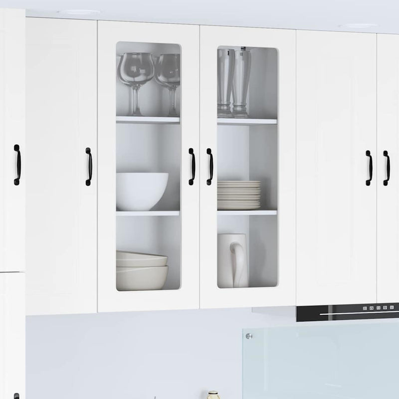vidaXL Kitchen Cabinet Kalmar High Gloss White 80 x 31 x 100 cm