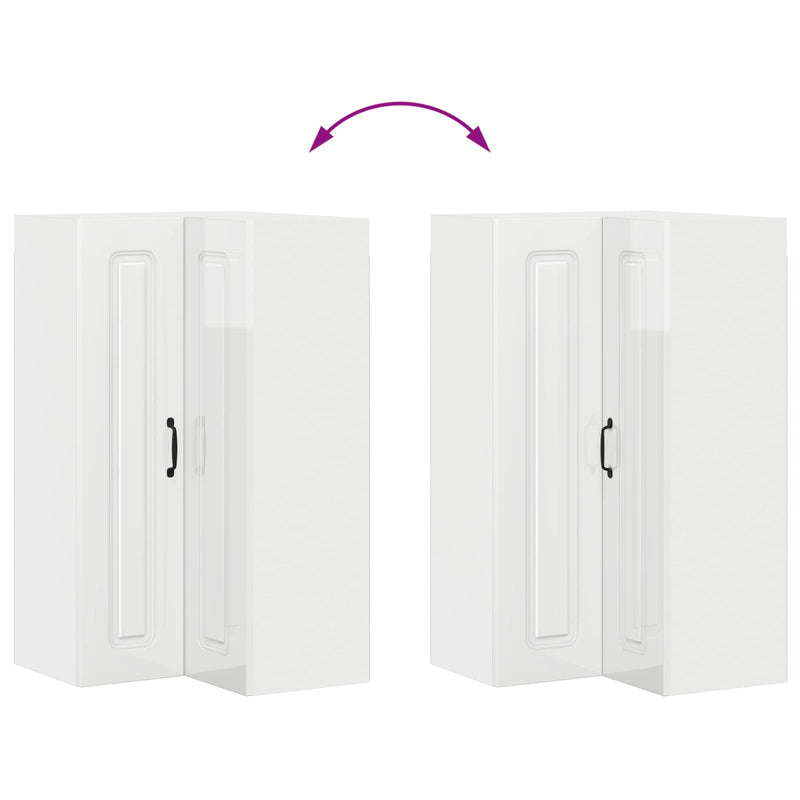 vidaXL Kitchen Cabinet Kalmar High Gloss White 57 x 57 x 100 cm