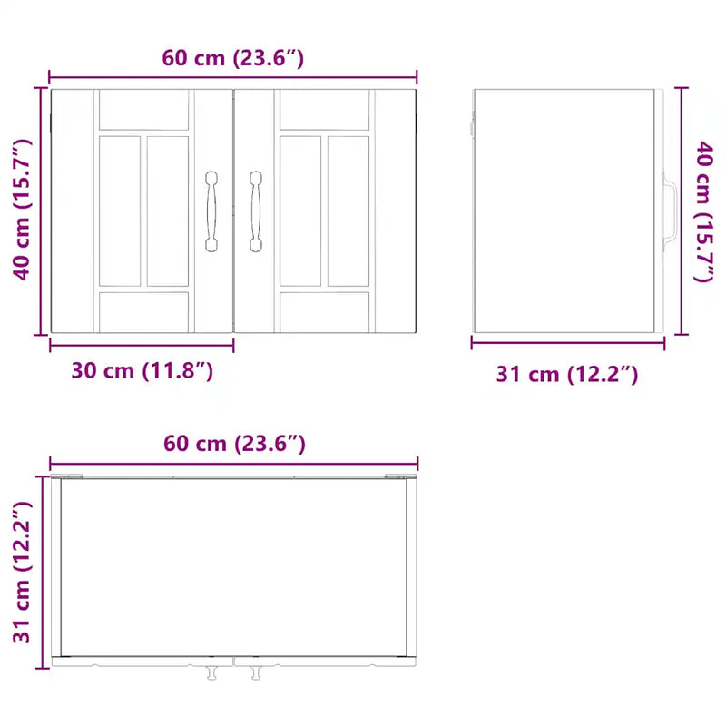 Wall Cabinet Lucca 2 pcs White 60 x 31 x 40 cm Engineered Wood