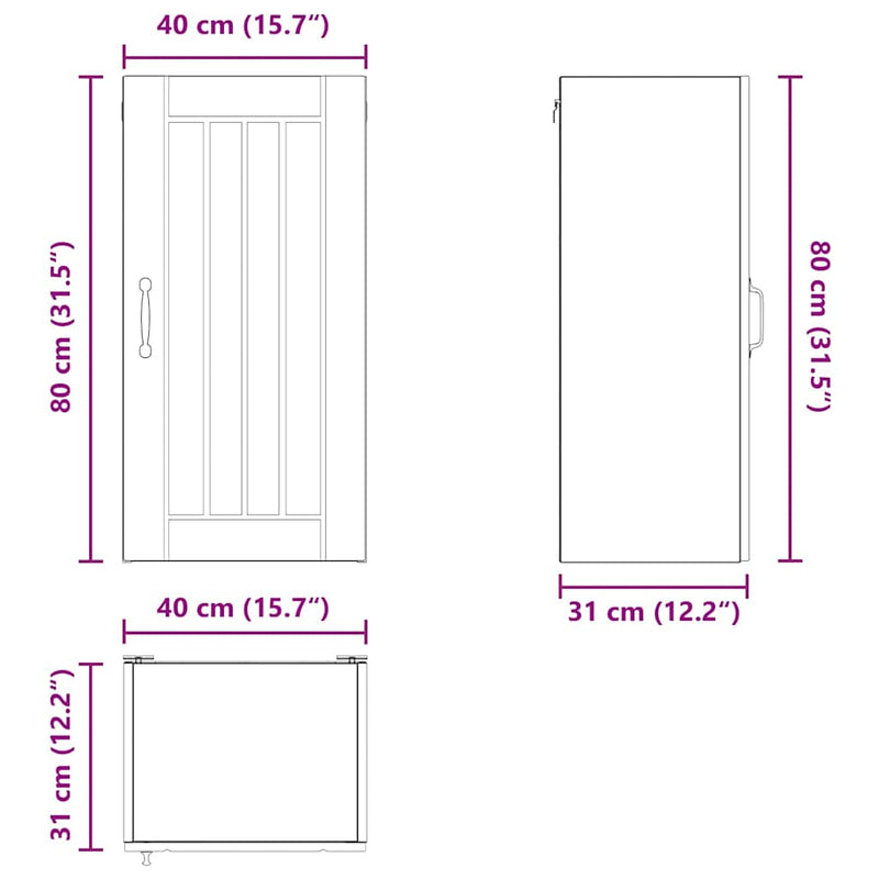 vidaXL Kitchen Cabinet White 40 x 31 x 80 cm Engineered Wood