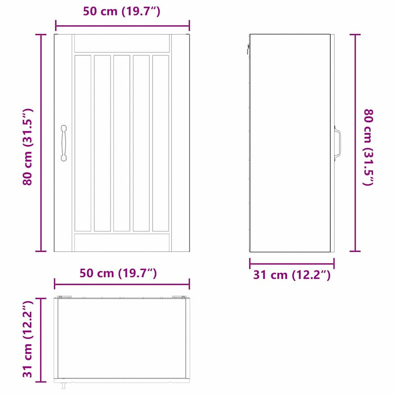vidaXL Kitchen Cabinet White 50 x 31 x 80 cm Engineered Wood