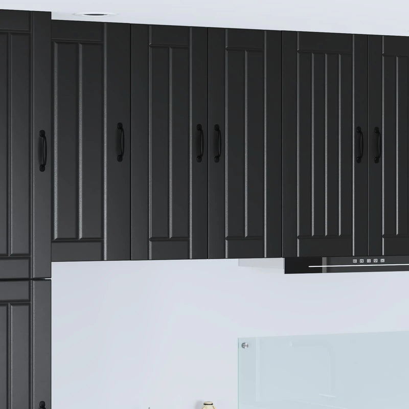 Wall Glass Cabinet LUCCA Black 60 x 31 x 80 cm Engineered Wood
