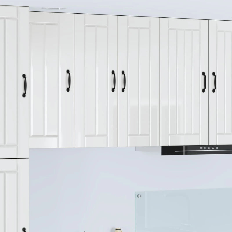 Wall Glass Cabinet LUCCA High Gloss White 60 x 31 x 80 cm
