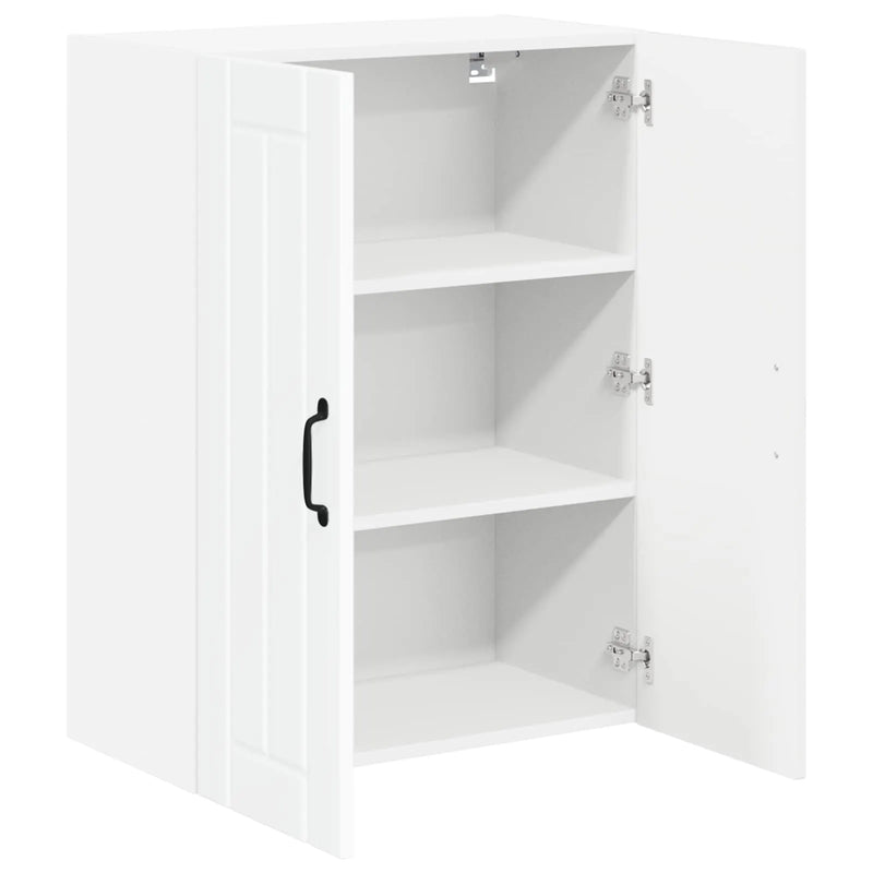 Wall Glass Cabinet LUCCA High Gloss White 60 x 31 x 80 cm