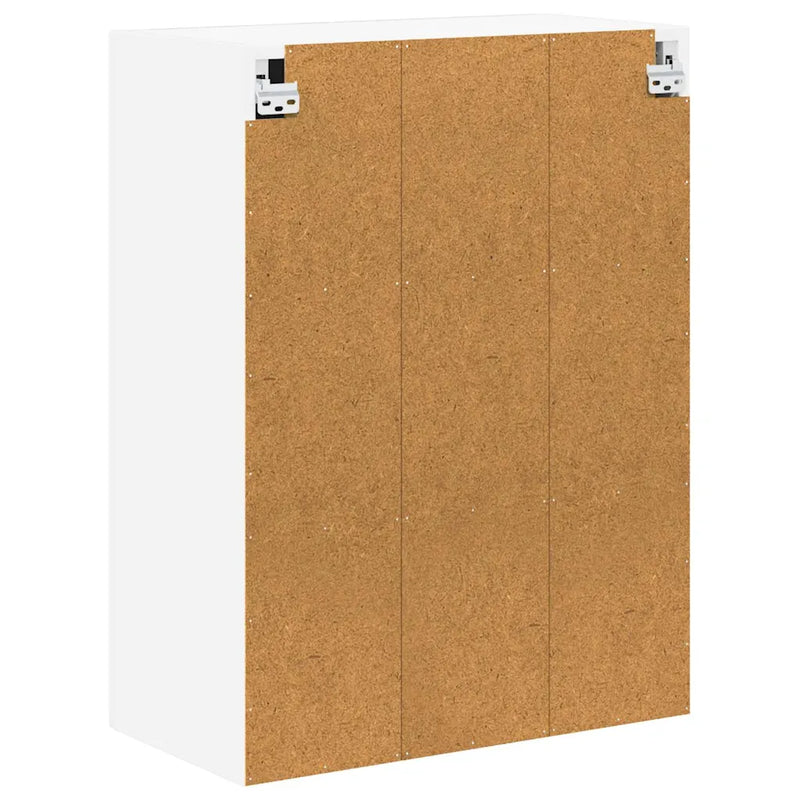 Wall Glass Cabinet LUCCA High Gloss White 60 x 31 x 80 cm