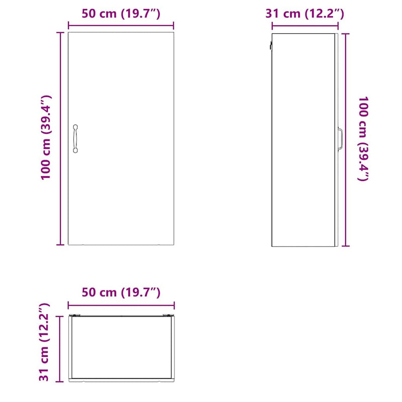 vidaXL Kitchen Cabinet Black 50 x 31 x 100 cm Engineered Wood