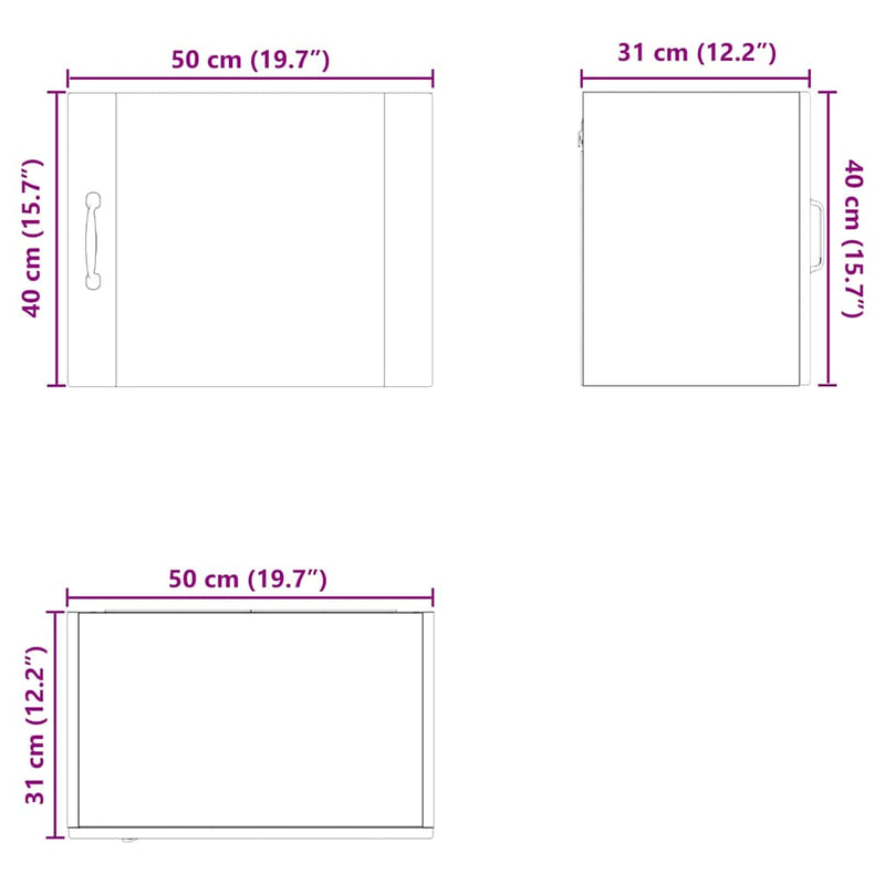 vidaXL Kitchen Cabinet with Door White 50 x 31 x 40 cm Engineered Wood