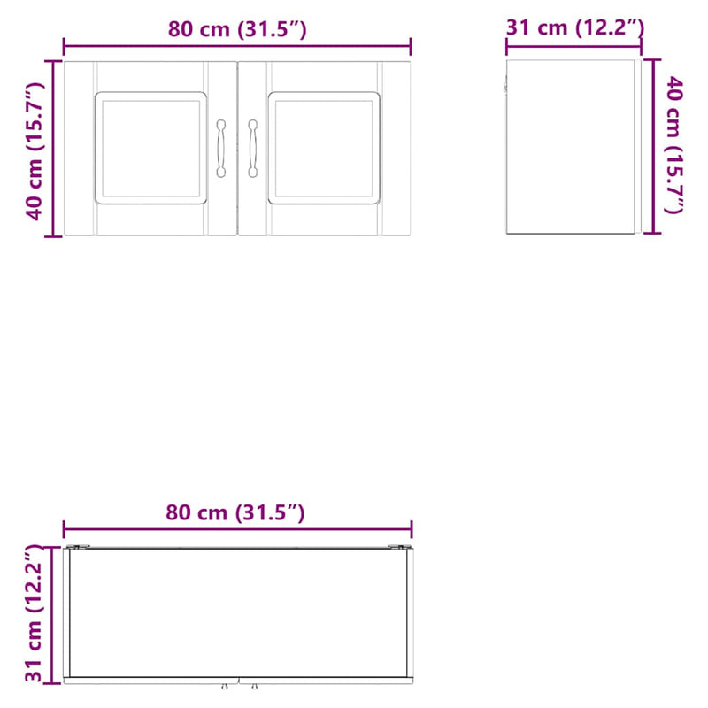 vidaXL Kitchen Cabinet with Door White 80 x 31 x 40 cm Engineered Wood