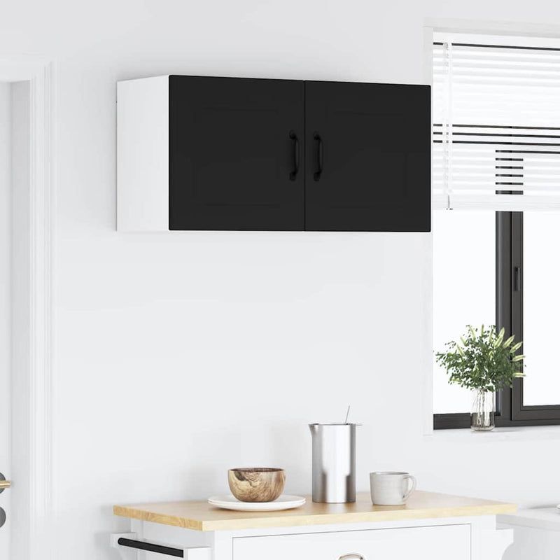 vidaXL Kitchen Cabinet with Door Black 80 x 31 x 40 cm Engineered Wood