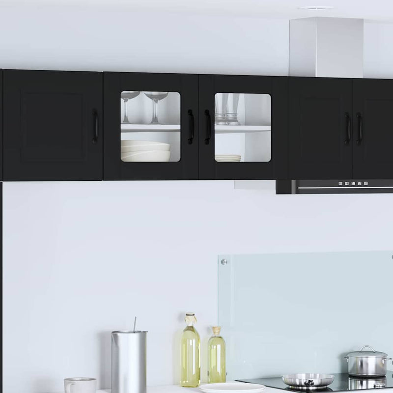 vidaXL Kitchen Cabinet with Door Black 80 x 31 x 40 cm Engineered Wood