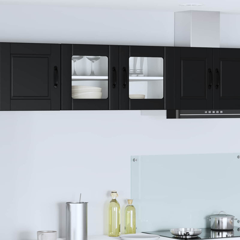 vidaXL Kitchen Cabinet with Door Black 80 x 31 x 40 cm Engineered Wood