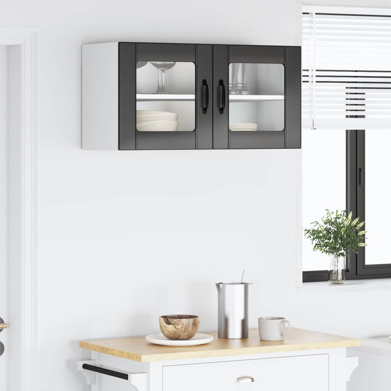 vidaXL Kitchen Cabinet with Door Black 80 x 31 x 40 cm Engineered Wood