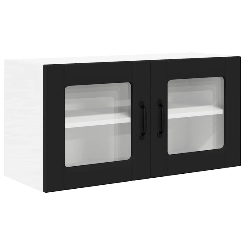 vidaXL Kitchen Cabinet with Door Black 80 x 31 x 40 cm Engineered Wood