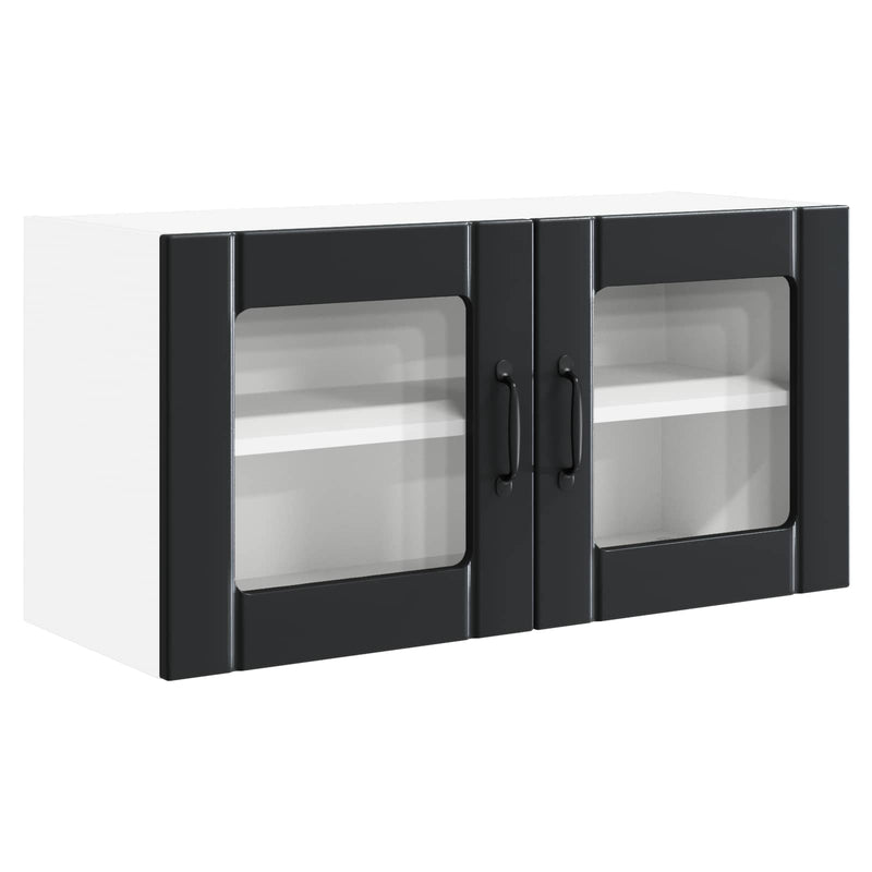 vidaXL Kitchen Cabinet with Door Black 80 x 31 x 40 cm Engineered Wood