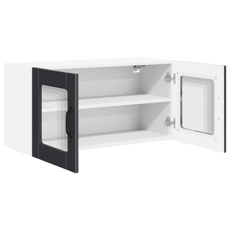 vidaXL Kitchen Cabinet with Door Black 80 x 31 x 40 cm Engineered Wood