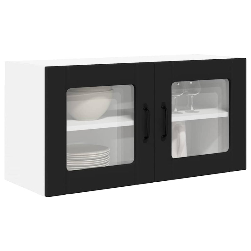 vidaXL Kitchen Cabinet with Door Black 80 x 31 x 40 cm Engineered Wood