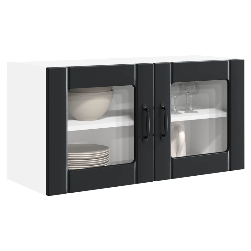 vidaXL Kitchen Cabinet with Door Black 80 x 31 x 40 cm Engineered Wood