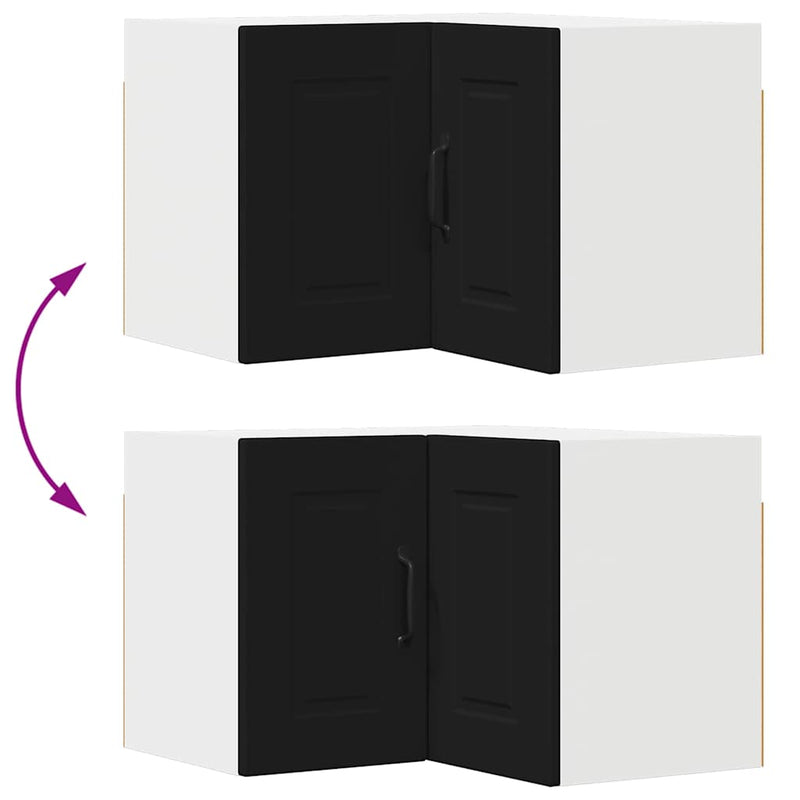 vidaXL Kitchen Cabinet with Door Black 57 x 57 x 40 cm Engineered Wood