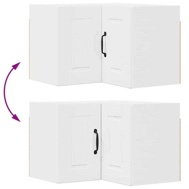 vidaXL Kitchen Cabinet with Shelf High Gloss White 57 x 57 x 40 cm
