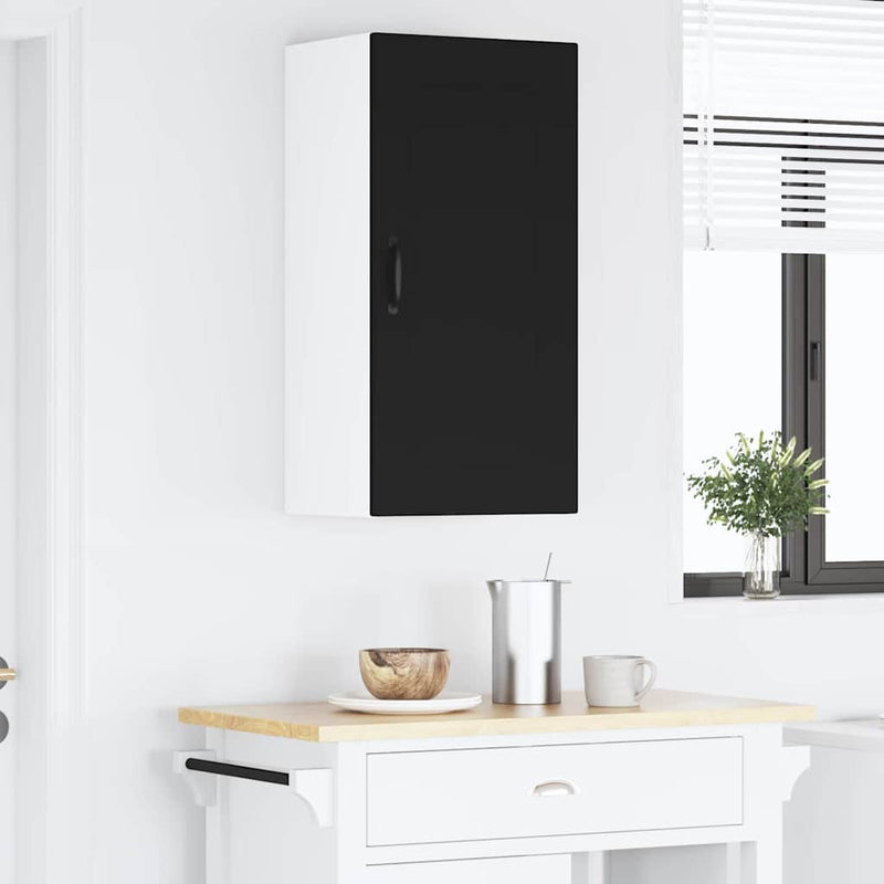 vidaXL Kitchen Cabinet with Door Black 40 x 31 x 80 cm Engineered Wood