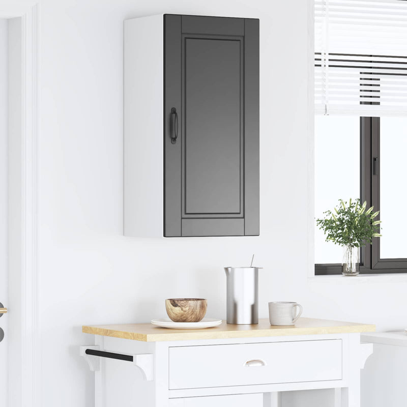 vidaXL Kitchen Cabinet with Door Black 40 x 31 x 80 cm Engineered Wood