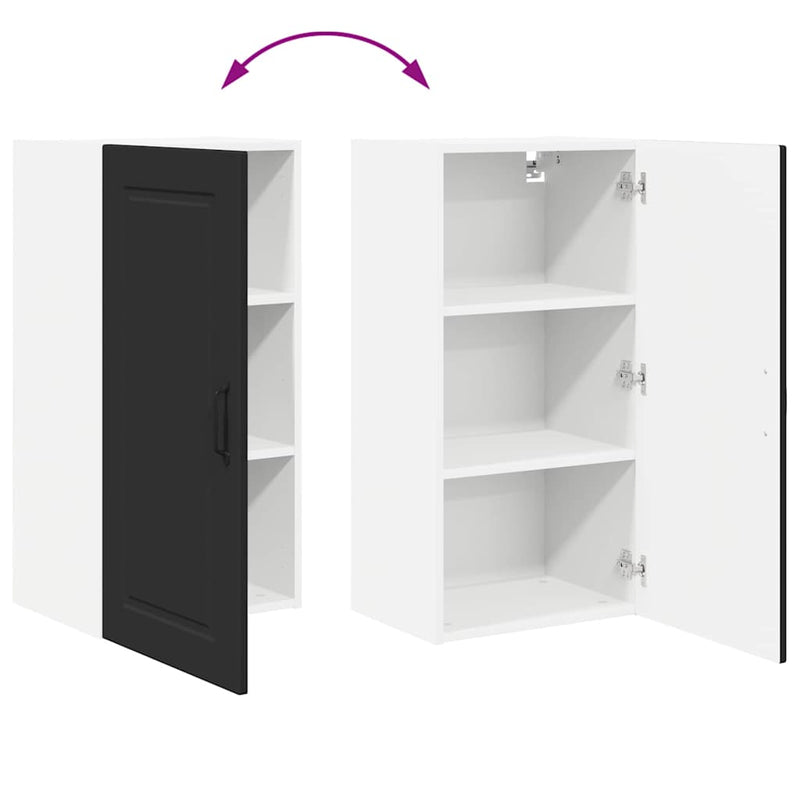 vidaXL Kitchen Cabinet with Door Black 40 x 31 x 80 cm Engineered Wood