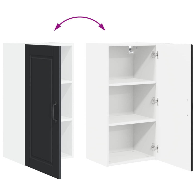 vidaXL Kitchen Cabinet with Door Black 40 x 31 x 80 cm Engineered Wood