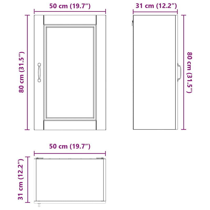 vidaXL Kitchen Cabinet with Door White 50 x 31 x 80 cm Engineered Wood
