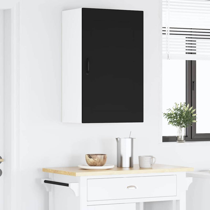vidaXL Kitchen Cabinet with Door Black 50 x 31 x 80 cm Engineered Wood