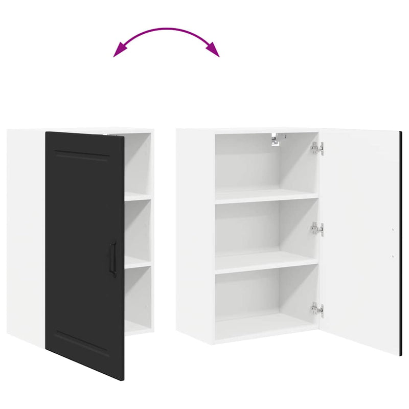 vidaXL Kitchen Cabinet with Door Black 50 x 31 x 80 cm Engineered Wood
