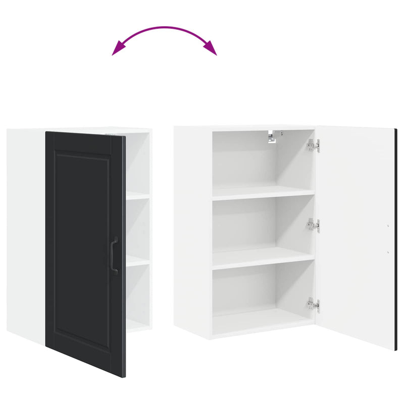 vidaXL Kitchen Cabinet with Door Black 50 x 31 x 80 cm Engineered Wood