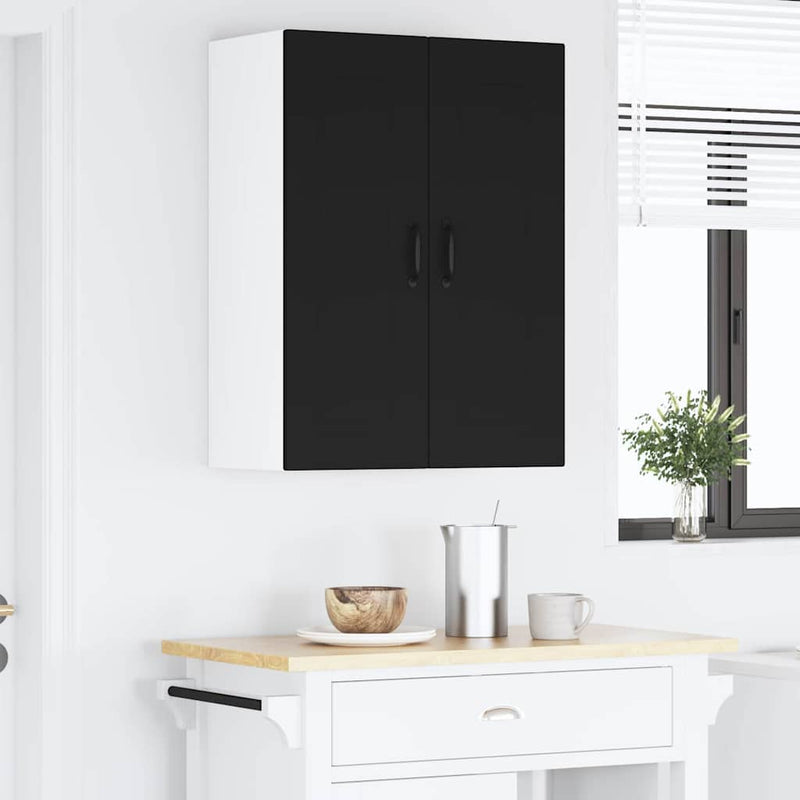 vidaXL Kitchen Cabinet with Door Black 60 x 31 x 80 cm Engineered Wood