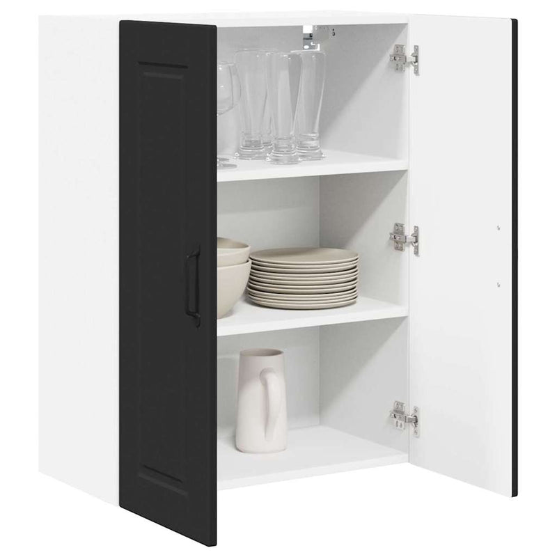 vidaXL Kitchen Cabinet with Door Black 60 x 31 x 80 cm Engineered Wood