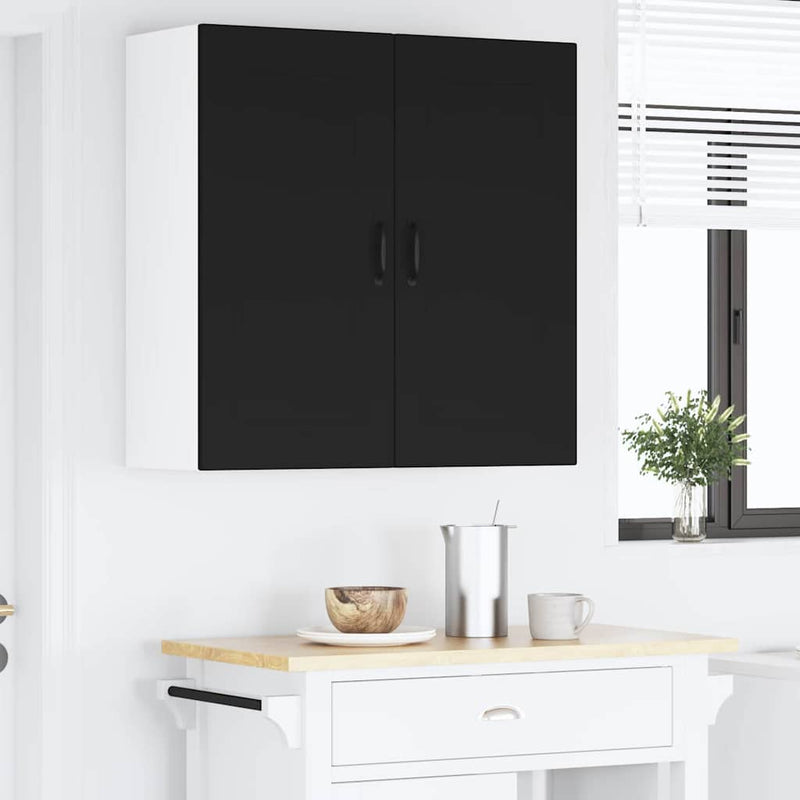 vidaXL Kitchen Cabinet with Door Black 80 x 31 x 80 cm Engineered Wood