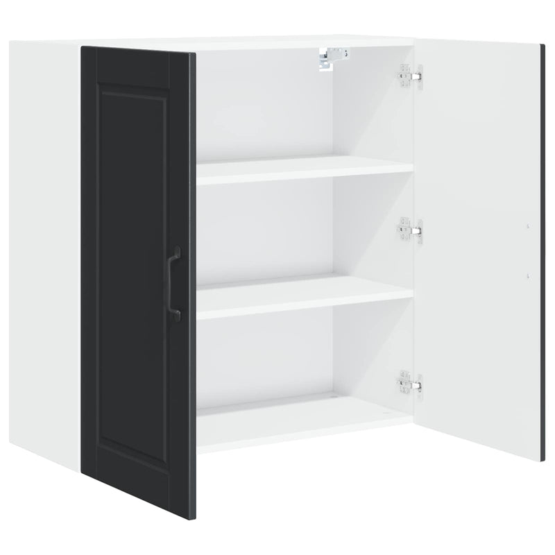 vidaXL Kitchen Cabinet with Door Black 80 x 31 x 80 cm Engineered Wood
