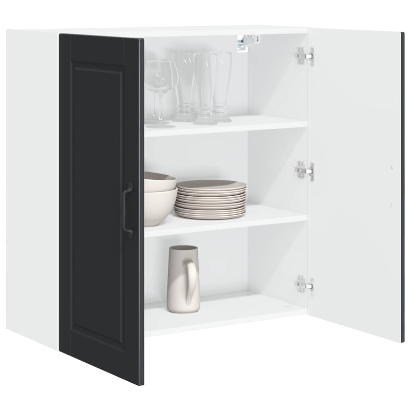vidaXL Kitchen Cabinet with Door Black 80 x 31 x 80 cm Engineered Wood