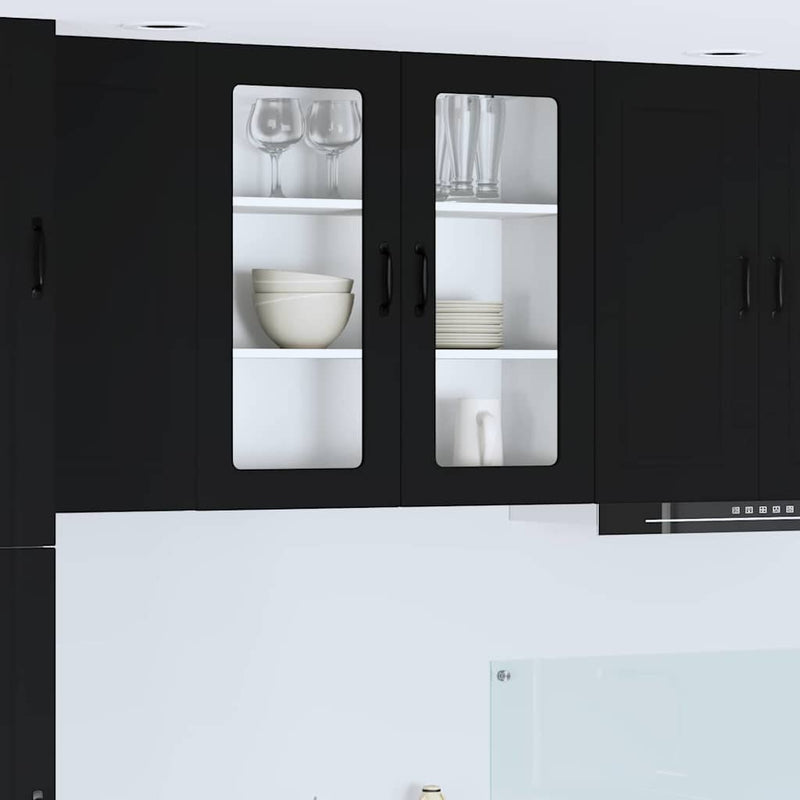 vidaXL Kitchen Cabinet with Door Black 80 x 31 x 80 cm Engineered Wood