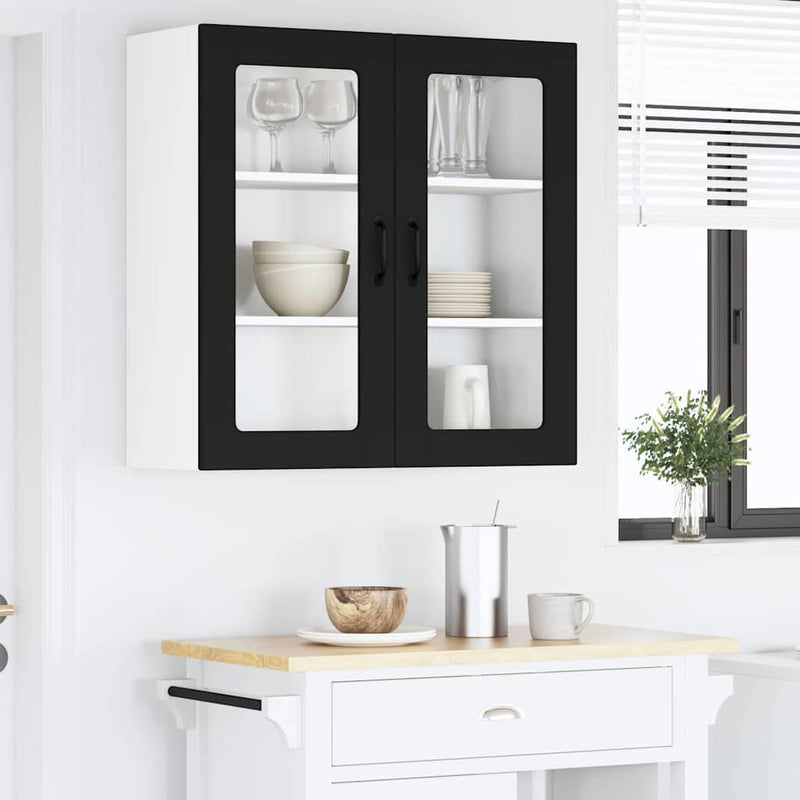 vidaXL Kitchen Cabinet with Door Black 80 x 31 x 80 cm Engineered Wood