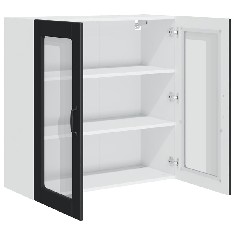 vidaXL Kitchen Cabinet with Door Black 80 x 31 x 80 cm Engineered Wood