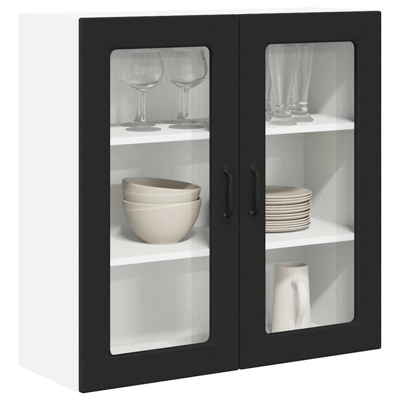 vidaXL Kitchen Cabinet with Door Black 80 x 31 x 80 cm Engineered Wood