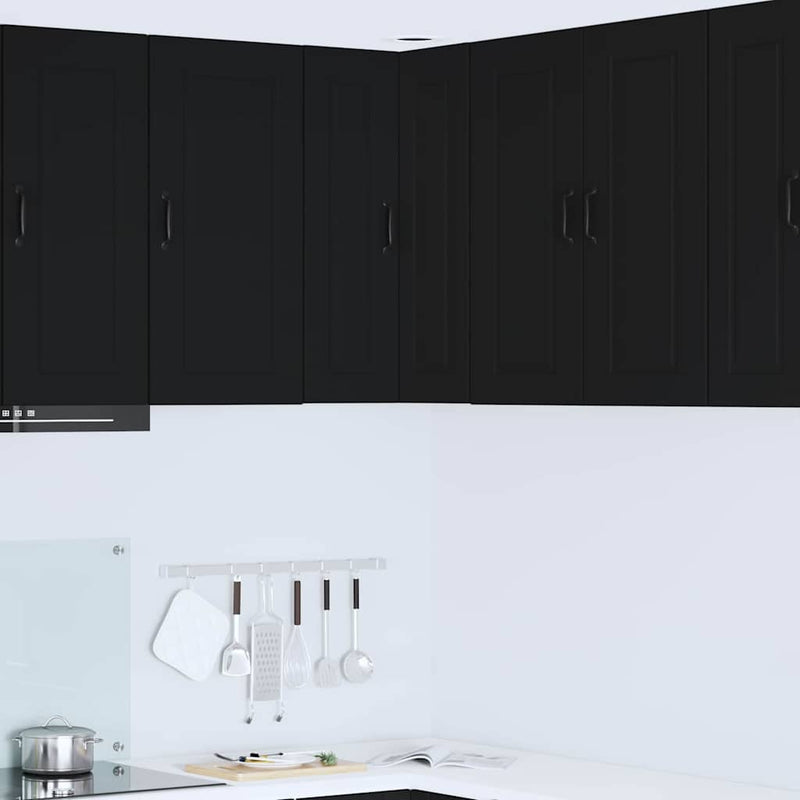 vidaXL Kitchen Cabinet with Door Black 57 x 57 x 80 cm Engineered Wood
